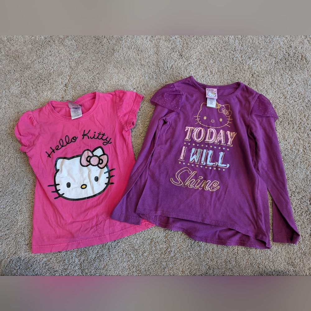 2 EUC Hello Kitty Girls Shirts Size 6